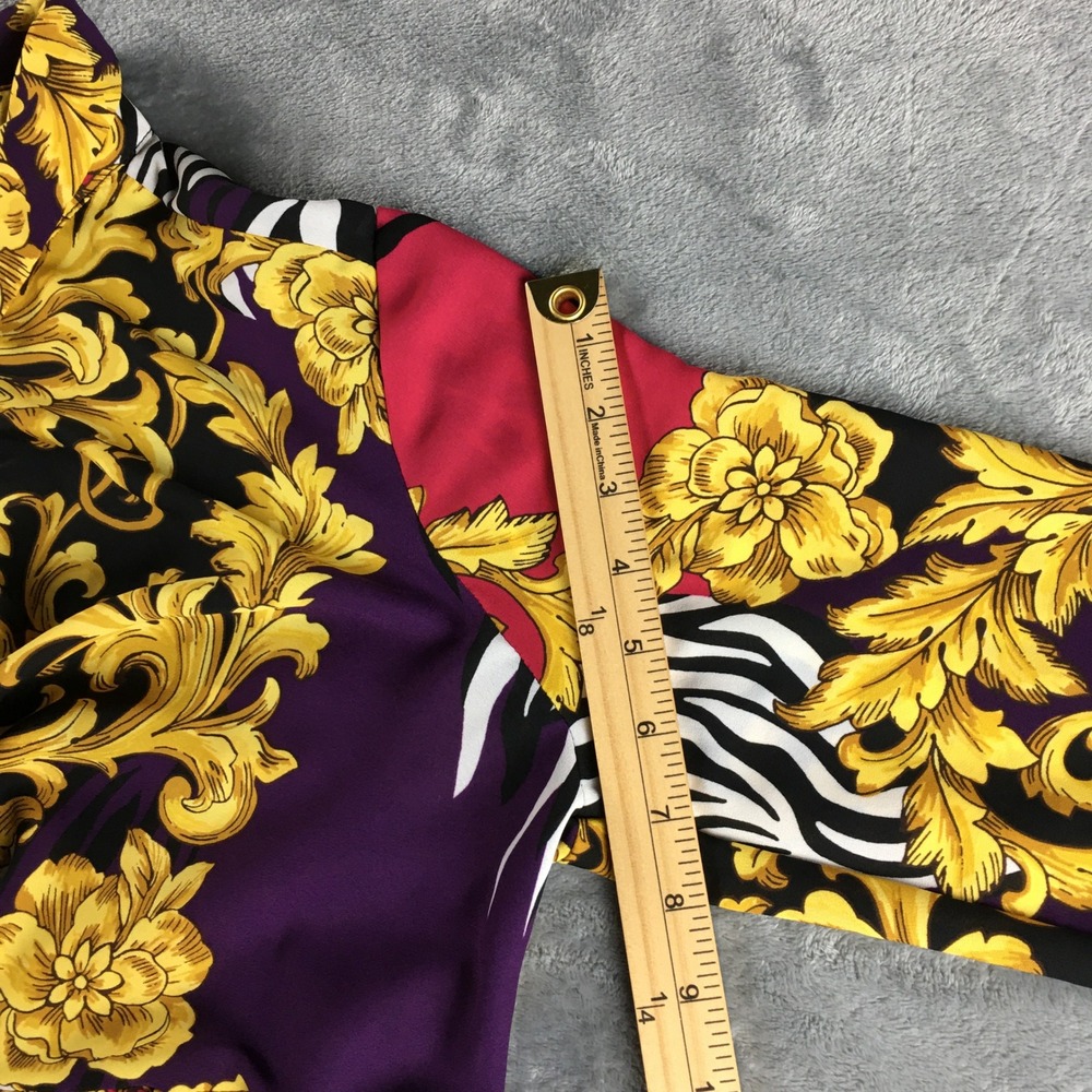 7th Ave New York & Company Maxi Dress Purple M Baroque Slip Twist Maximalist - Picture 10 of 16